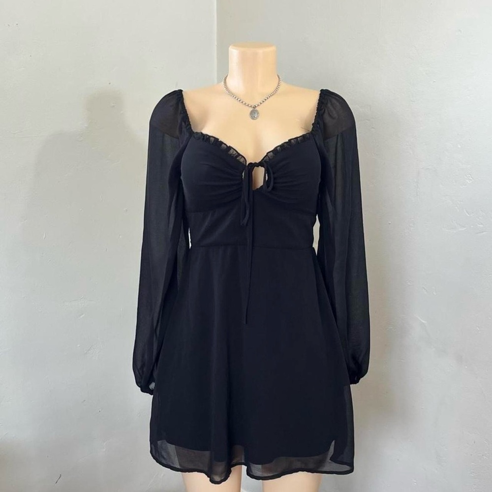 Forever 21 Elegant Black Long Sleeve Dress